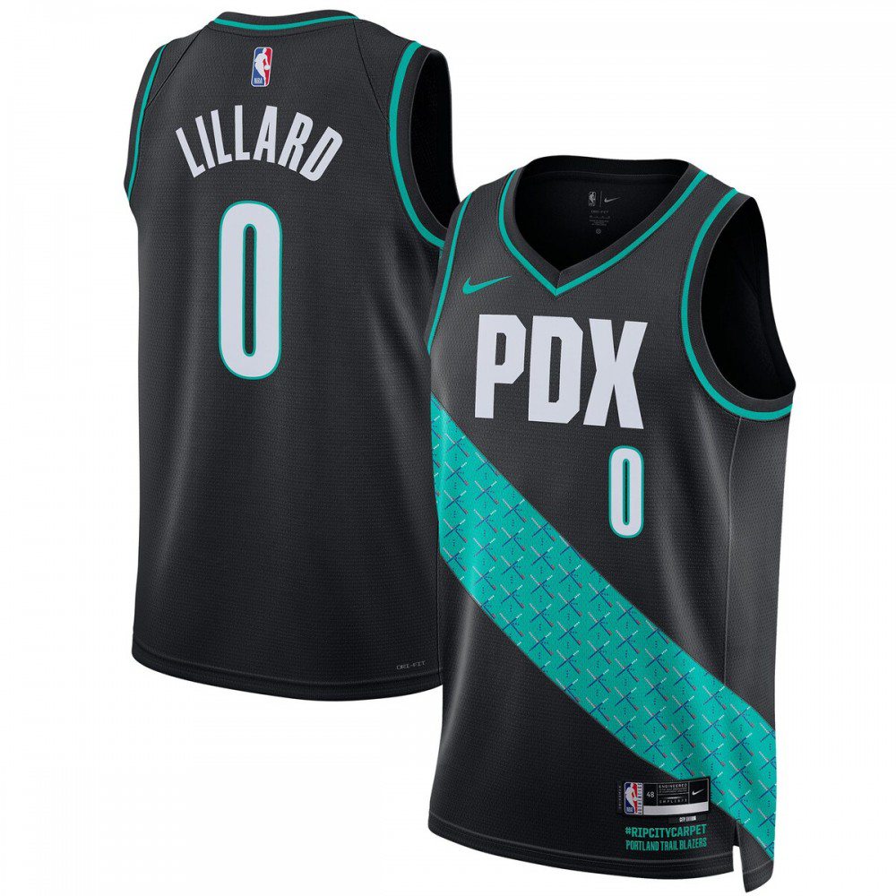 Damian Lillard Portland Trail Blazers Unisex 2022/23 Swingman Jersey - City Edition - Black-Pro Kit Vault | Brand New 26/27 Sports Jerseys